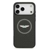 Apple iPhone 17 Pro Max Kılıf Aston Martin Orjinal Lisanslı M-safe Şarj Özellikli Karbon Fiber Kevlar Kapak