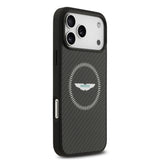Apple iPhone 17 Pro Max Kılıf Aston Martin Orjinal Lisanslı M-safe Şarj Özellikli Karbon Fiber Kevlar Kapak