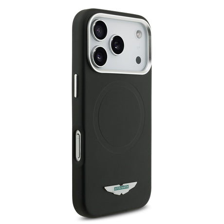 Apple iPhone 17 Pro Max Kılıf Aston Martin Orjinal Lisanslı M-safe Şarj Özellikli Metal Logolu PU Deri Kapak