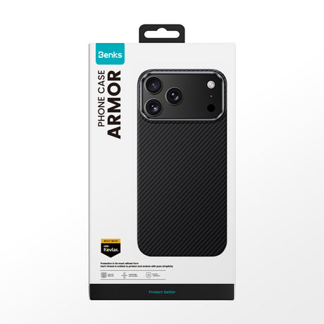 Apple iPhone 17 Pro Max Kılıf Benks M-safe Şarj Özellikli Metal Kamera Çerçeveli Magnetik ArmorAir 600D Kevlar Fiber Kapak
