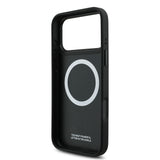 Apple iPhone 17 Pro Max Kılıf BMW Orjinal Lisanslı M-safe Şarj Özellikli Metal BMW ve M Logolu PU Karbon Tasarımlı Kapak