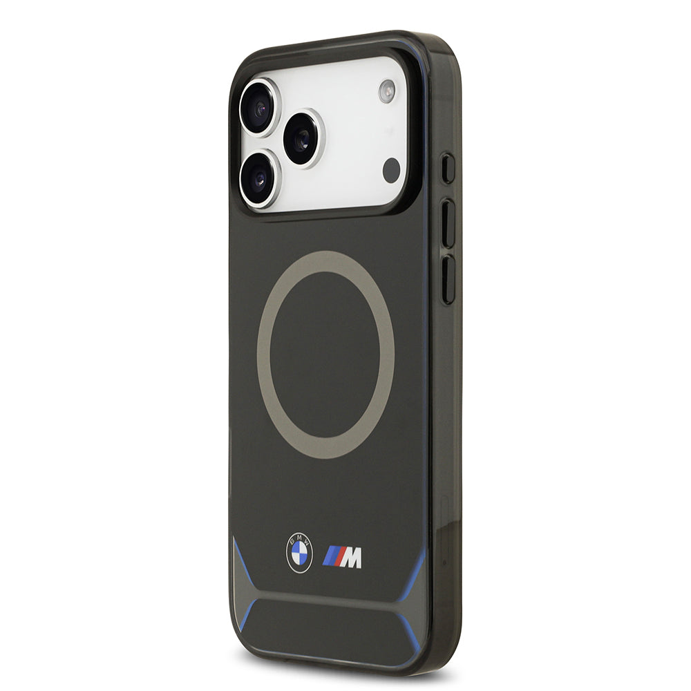 Apple iPhone 17 Pro Max Kılıf BMW Orjinal Lisanslı M-safe Şarj Özellikli Metal Buton Tasarımlı IML Baskılı M Dizayn Kapak