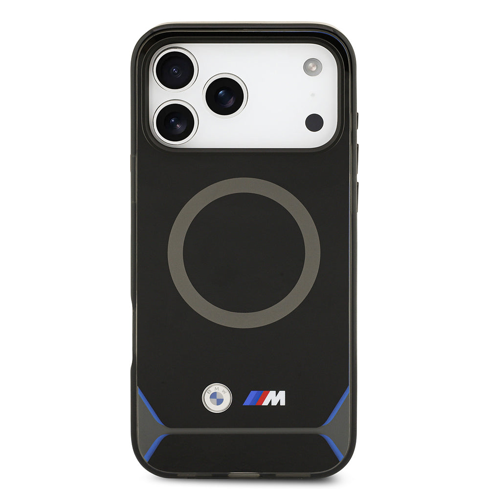 Apple iPhone 17 Pro Max Kılıf BMW Orjinal Lisanslı M-safe Şarj Özellikli Metal Buton Tasarımlı IML Baskılı M Dizayn Kapak