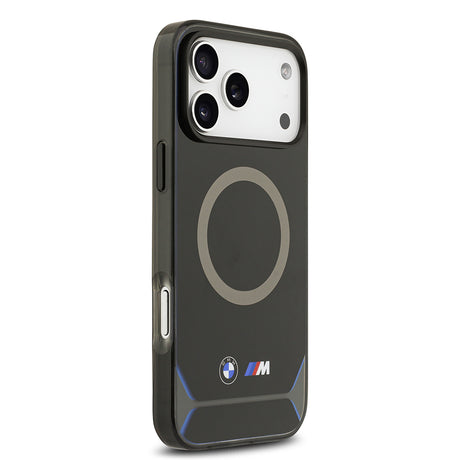 Apple iPhone 17 Pro Max Kılıf BMW Orjinal Lisanslı M-safe Şarj Özellikli Metal Buton Tasarımlı IML Baskılı M Dizayn Kapak