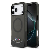 Apple iPhone 17 Pro Max Kılıf BMW Orjinal Lisanslı M-safe Şarj Özellikli Metal Buton Tasarımlı Tranparan M Dizayn Kapak