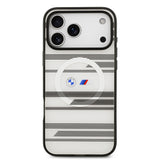 Apple iPhone 17 Pro Max Kılıf BMW Orjinal Lisanslı M-safe Şarj Özellikli Metal Kamera Butonlu Yatay Şeritli M Dizayn Kapak