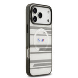 Apple iPhone 17 Pro Max Kılıf BMW Orjinal Lisanslı M-safe Şarj Özellikli Metal Kamera Butonlu Yatay Şeritli M Dizayn Kapak