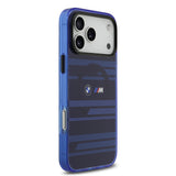 Apple iPhone 17 Pro Max Kılıf BMW Orjinal Lisanslı M-safe Şarj Özellikli Metal Kamera Butonlu Yatay Şeritli M Dizayn Kapak