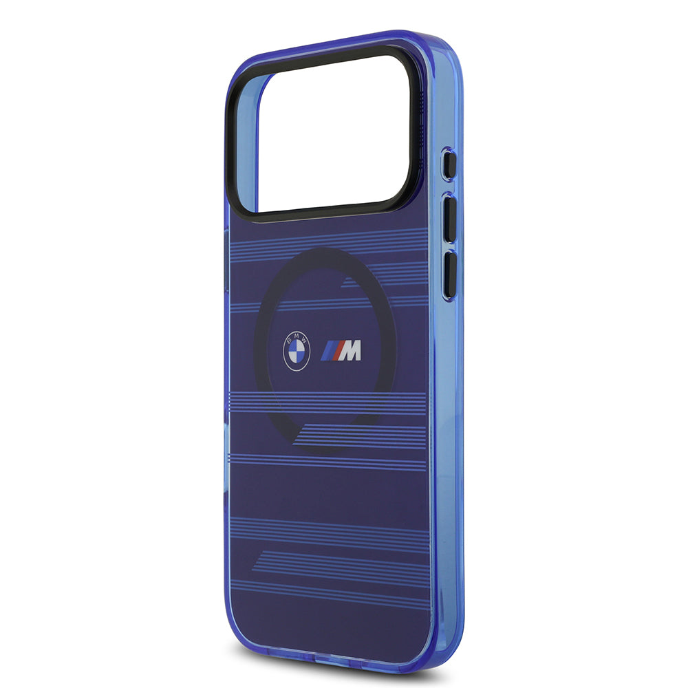 Apple iPhone 17 Pro Max Kılıf BMW Orjinal Lisanslı M-safe Şarj Özellikli Metal Kamera Butonlu Yatay Şeritli M Dizayn Kapak