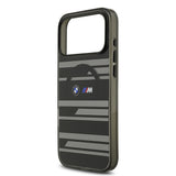 Apple iPhone 17 Pro Max Kılıf BMW Orjinal Lisanslı M-safe Şarj Özellikli Metal Kamera Butonlu Yatay Şeritli M Dizayn Kapak