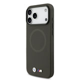 Apple iPhone 17 Pro Max Kılıf BMW Orjinal Lisanslı M-safe Şarj Özellikli Metal Logolu Delikli M Dizayn Deri Kapak