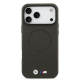Apple iPhone 17 Pro Max Kılıf BMW Orjinal Lisanslı M-safe Şarj Özellikli Metal Logolu Delikli M Dizayn Deri Kapak