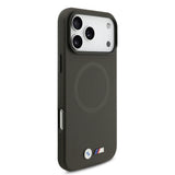 Apple iPhone 17 Pro Max Kılıf BMW Orjinal Lisanslı M-safe Şarj Özellikli Metal Logolu Delikli M Dizayn Deri Kapak