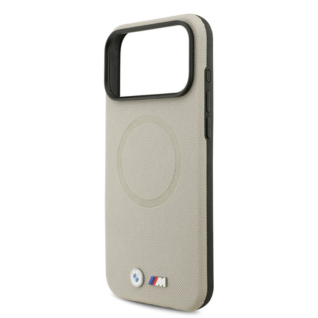 Apple iPhone 17 Pro Max Kılıf BMW Orjinal Lisanslı M-safe Şarj Özellikli Metal Logolu Delikli M Dizayn Deri Kapak