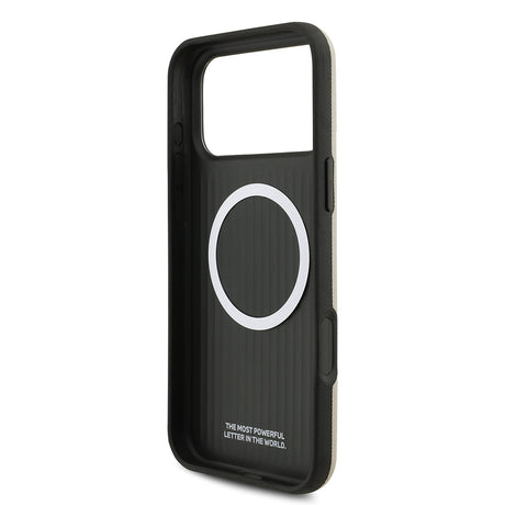 Apple iPhone 17 Pro Max Kılıf BMW Orjinal Lisanslı M-safe Şarj Özellikli Metal Logolu Delikli M Dizayn Deri Kapak