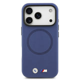 Apple iPhone 17 Pro Max Kılıf BMW Orjinal Lisanslı M-safe Şarj Özellikli Metal Logolu Delikli M Dizayn Deri Kapak