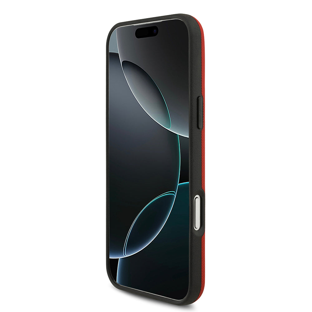 Apple iPhone 17 Pro Max Kılıf BMW Orjinal Lisanslı M-safe Şarj Özellikli Metal Logolu Delikli M Dizayn Deri Kapak
