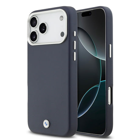 Apple iPhone 17 Pro Max Kılıf BMW Orjinal Lisanslı M-safe Şarj Özellikli Metal Logolu Tam Kaplama Deri Kapak