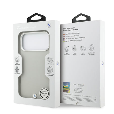 Apple iPhone 17 Pro Max Kılıf BMW Orjinal Lisanslı M-safe Şarj Özellikli Metal Logolu Tam Kaplama Deri Kapak