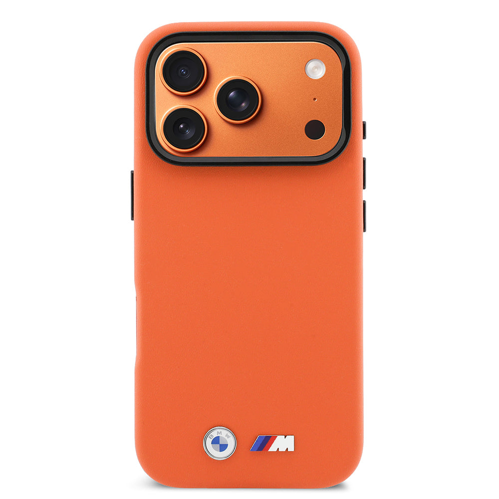 Apple iPhone 17 Pro Max Kılıf BMW Orjinal Lisanslı M-safe Şarj Özellikli Standlı Metal Kamera Çerçeveli M Logolu PU Deri Kapak