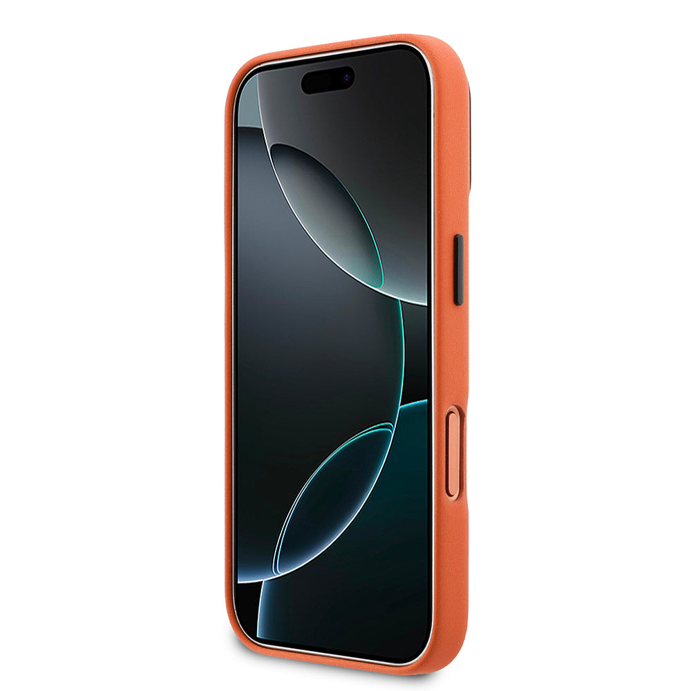 Apple iPhone 17 Pro Max Kılıf BMW Orjinal Lisanslı M-safe Şarj Özellikli Standlı Metal Kamera Çerçeveli M Logolu PU Deri Kapak