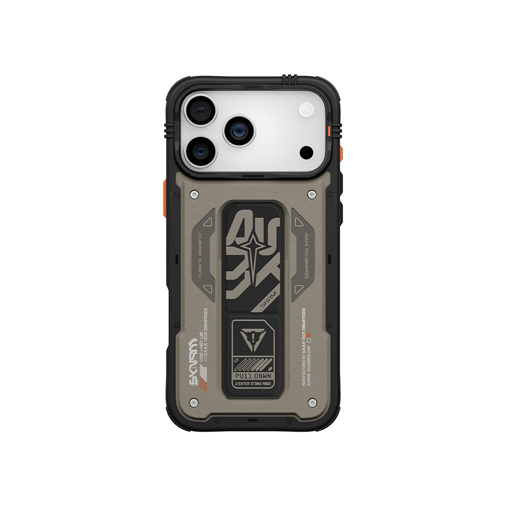 Apple iPhone 17 Pro Max Kılıf Desenli Airbag Tasarımlı Standlı Skinarma Aegis Kapak