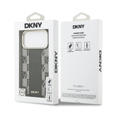 Apple iPhone 17 Pro Max Kılıf DKNY Orjinal Lisanslı M-safe Şarj Özellikli 3D Yazılı Checkered Pattern Kapak