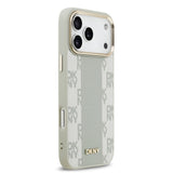 Apple iPhone 17 Pro Max Kılıf DKNY Orjinal Lisanslı M-safe Şarj Özellikli 3D Yazılı Checkered Pattern Kapak