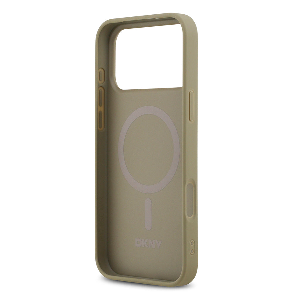 Apple iPhone 17 Pro Max Kılıf DKNY Orjinal Lisanslı M-safe Şarj Özellikli 3D Yazılı Grid Pattern Kapak