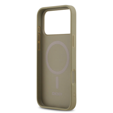 Apple iPhone 17 Pro Max Kılıf DKNY Orjinal Lisanslı M-safe Şarj Özellikli 3D Yazılı Grid Pattern Kapak