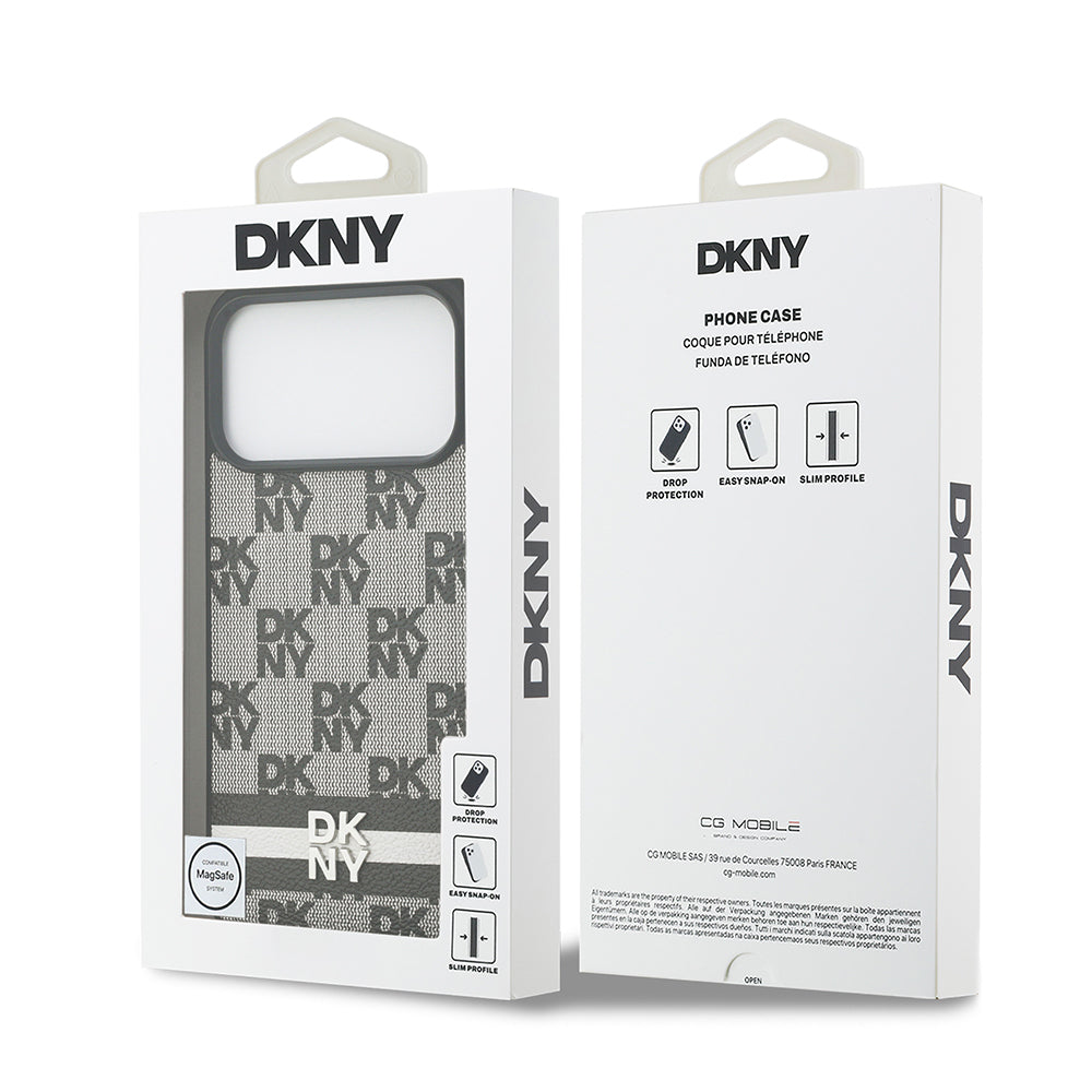 Apple iPhone 17 Pro Max Kılıf DKNY Orjinal Lisanslı M-safe Şarj Özellikli 3D Yazılı Metal Logolu Kapak