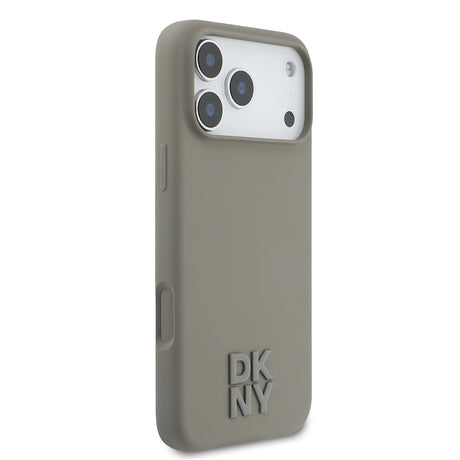 Apple iPhone 17 Pro Max Kılıf DKNY Orjinal Lisanslı M-safe Şarj Özellikli Metal Logolu Silikon Kapak