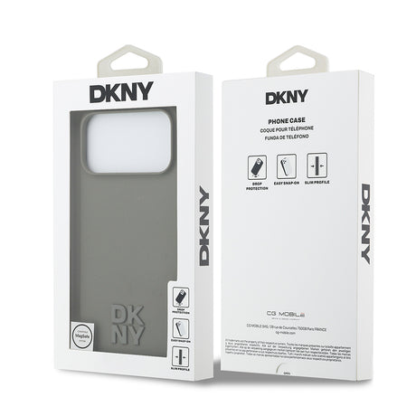 Apple iPhone 17 Pro Max Kılıf DKNY Orjinal Lisanslı M-safe Şarj Özellikli Metal Logolu Silikon Kapak