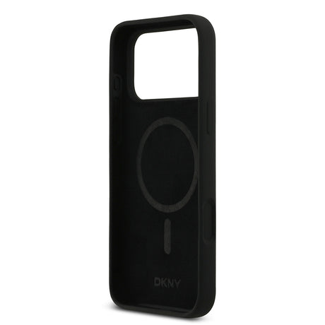 Apple iPhone 17 Pro Max Kılıf DKNY Orjinal Lisanslı M-safe Şarj Özellikli Metal Logolu Silikon Kapak