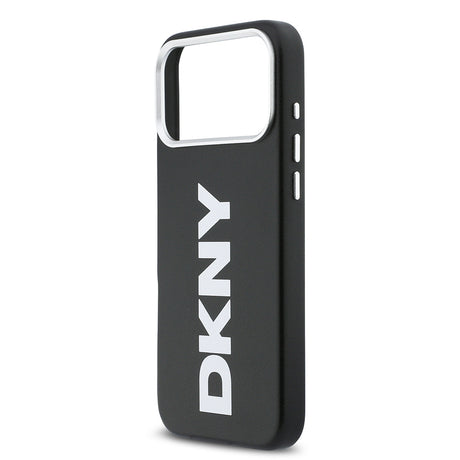 Apple iPhone 17 Pro Max Kılıf DKNY Orjinal Lisanslı M-safe Şarj Özellikli PU Büyük Dikey Logolu Kapak