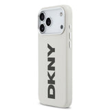 Apple iPhone 17 Pro Max Kılıf DKNY Orjinal Lisanslı M-safe Şarj Özellikli PU Büyük Dikey Logolu Kapak