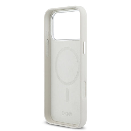 Apple iPhone 17 Pro Max Kılıf DKNY Orjinal Lisanslı M-safe Şarj Özellikli PU Büyük Dikey Logolu Kapak