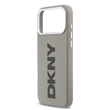 Apple iPhone 17 Pro Max Kılıf DKNY Orjinal Lisanslı M-safe Şarj Özellikli PU Büyük Dikey Logolu Kapak