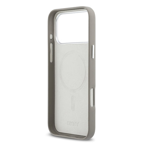 Apple iPhone 17 Pro Max Kılıf DKNY Orjinal Lisanslı M-safe Şarj Özellikli PU Büyük Dikey Logolu Kapak