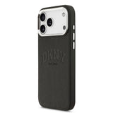 Apple iPhone 17 Pro Max Kılıf DKNY Orjinal Lisanslı M-safe Şarj Özellikli PU Deri Kabartmalı Kapak