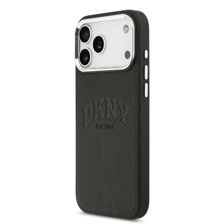 Apple iPhone 17 Pro Max Kılıf DKNY Orjinal Lisanslı M-safe Şarj Özellikli PU Deri Kabartmalı Kapak