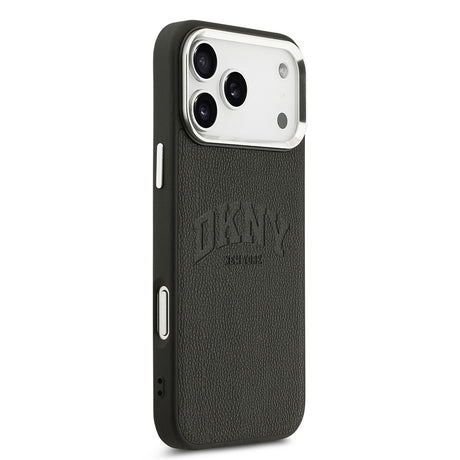 Apple iPhone 17 Pro Max Kılıf DKNY Orjinal Lisanslı M-safe Şarj Özellikli PU Deri Kabartmalı Kapak