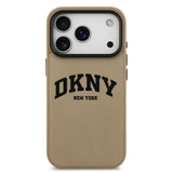 Apple iPhone 17 Pro Max Kılıf DKNY Orjinal Lisanslı M-safe Şarj Özellikli PU Deri Kabartmalı Kapak