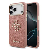 Apple iPhone 17 Pro Max Kılıf Guess Orjinal Lisanslı 4G Büyük Metal Kamera Çerçeveli ve Logolu Glitter Kapak