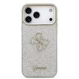 Apple iPhone 17 Pro Max Kılıf Guess Orjinal Lisanslı 4G Büyük Metal Kamera Çerçeveli ve Logolu Glitter Kapak