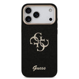 Apple iPhone 17 Pro Max Kılıf Guess Orjinal Lisanslı 4G Büyük Metal Kamera Çerçeveli ve Logolu Glitter Kapak