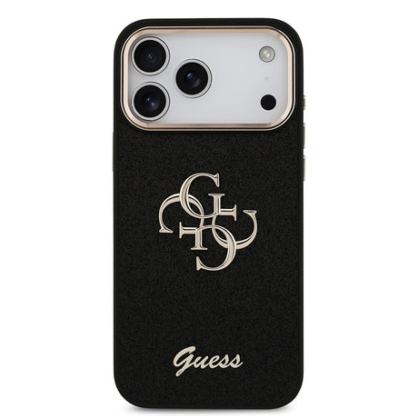 Apple iPhone 17 Pro Max Kılıf Guess Orjinal Lisanslı 4G Büyük Metal Kamera Çerçeveli ve Logolu Glitter Kapak