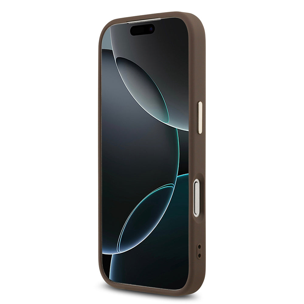 Apple iPhone 17 Pro Max Kılıf Guess Orjinal Lisanslı Gold Metal Kamera Çerçeveli 4G Desenli Metal Büyük 4G ve Yazı Logolu Kapak