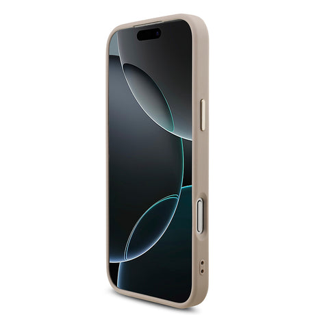 Apple iPhone 17 Pro Max Kılıf Guess Orjinal Lisanslı Gold Metal Kamera Çerçeveli 4G Desenli Metal Büyük 4G ve Yazı Logolu Kapak