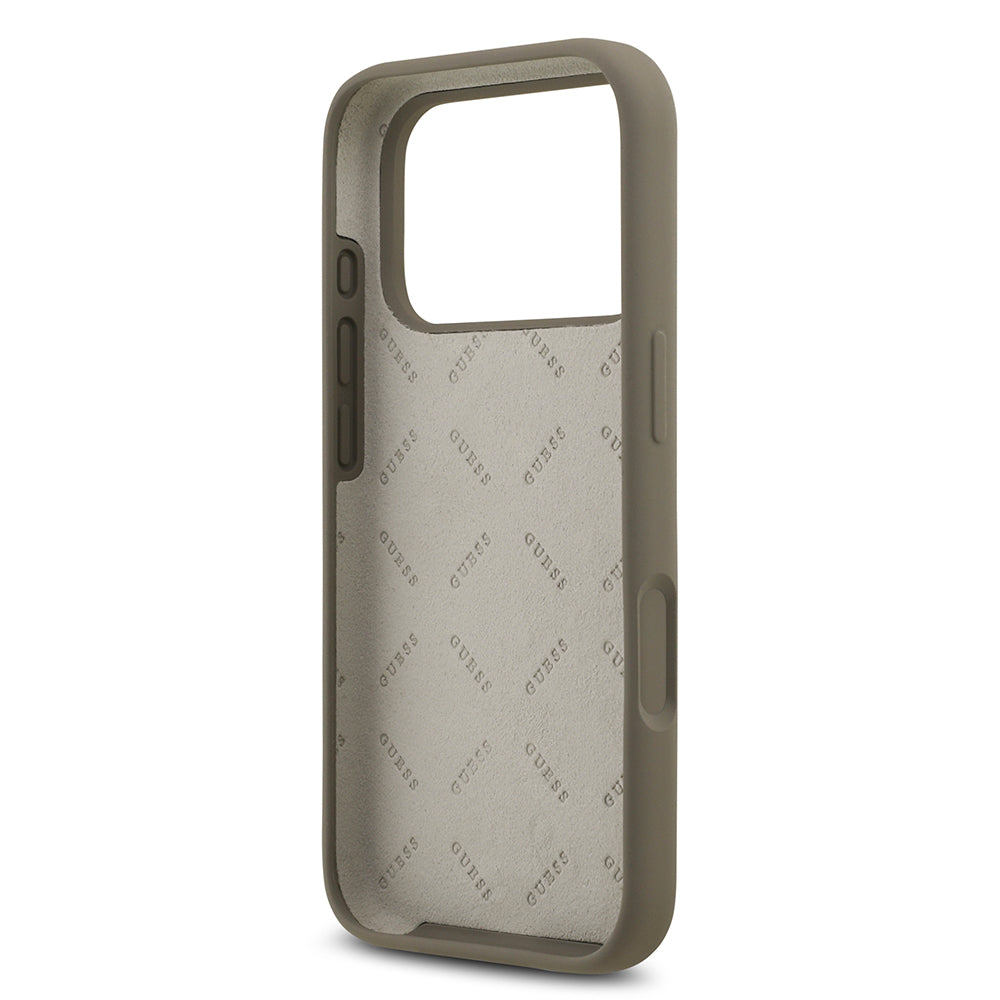 Apple iPhone 17 Pro Max Kılıf Guess Orjinal Lisanslı Grained Yazı Logolu Kapak